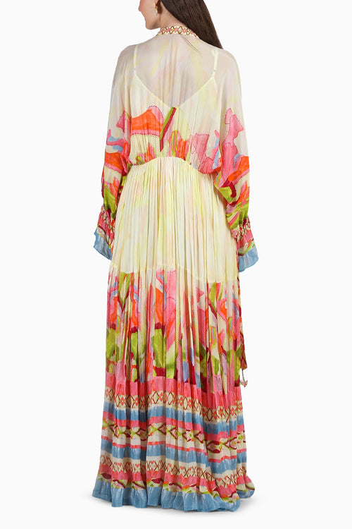 Linear Lime Summer Placement Kaftan