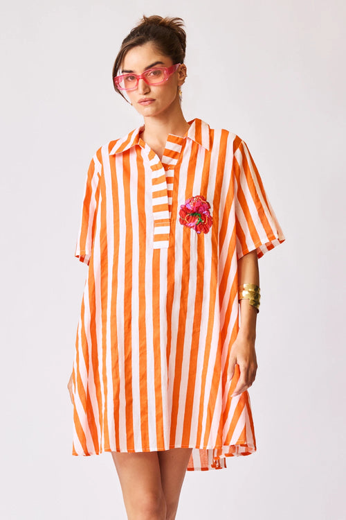 Resort Stripe Shirt Dress