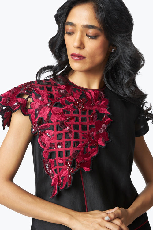 Monica Shoulder Bib Ladder Dress