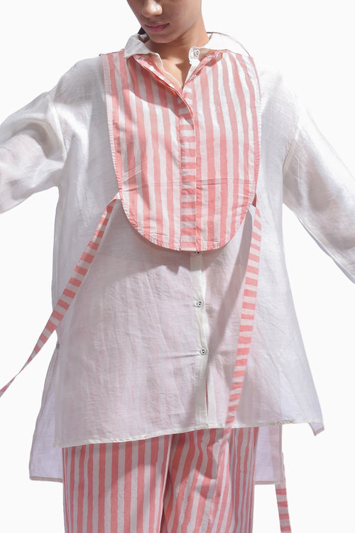 Blush Pink Stripe Yoke Co-ord Set