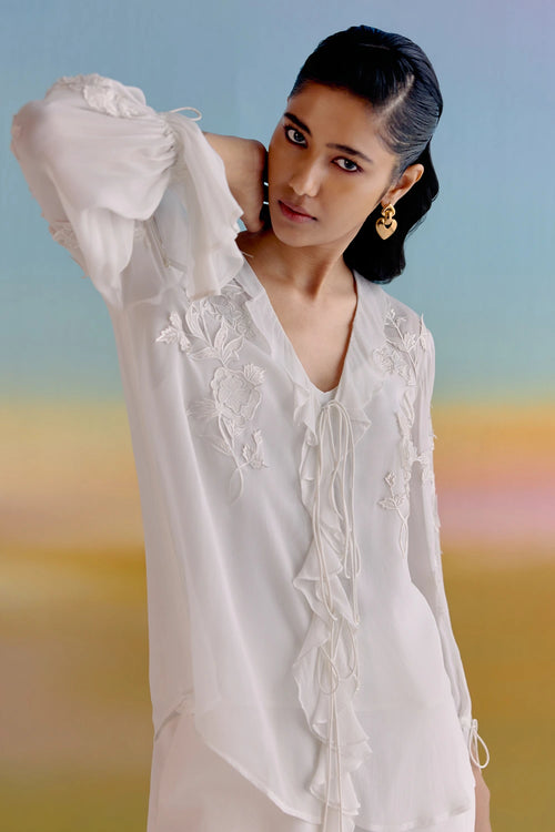 White Lily Georgette Shirt