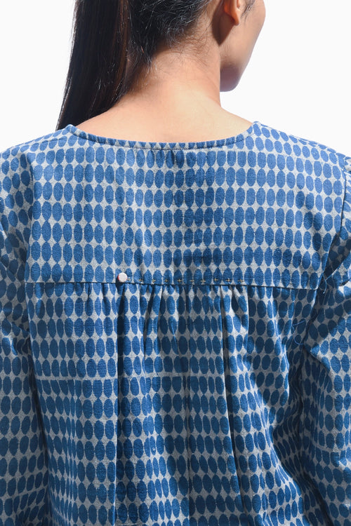 Indigo Block Printed Kurta Set