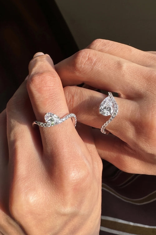 Dual Pear Solitaire Ring