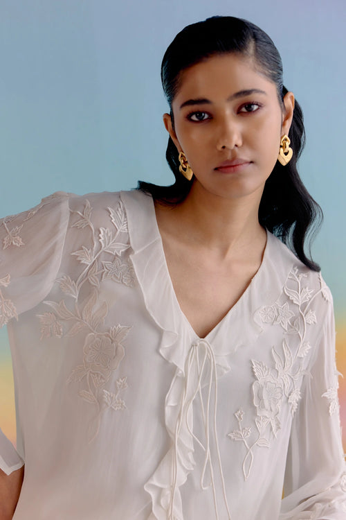 White Lily Georgette Shirt