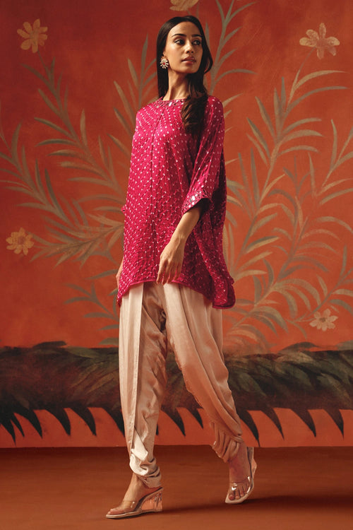 Wild Berry Bandhani Easy Tunic Top