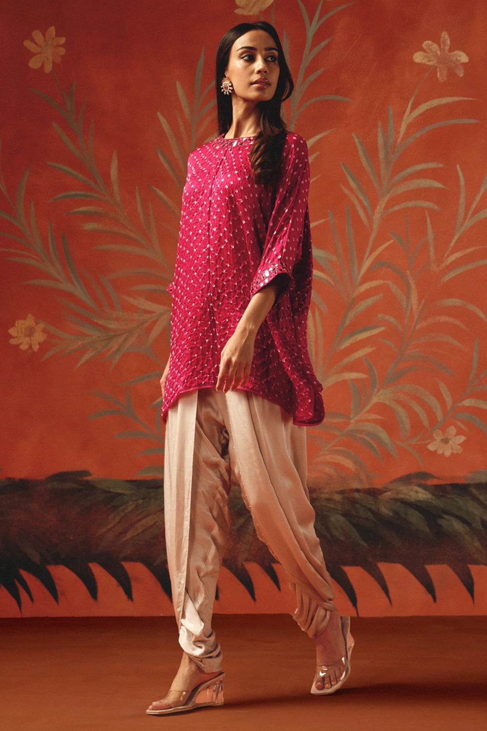 Wild Berry Bandhani Easy Tunic Top