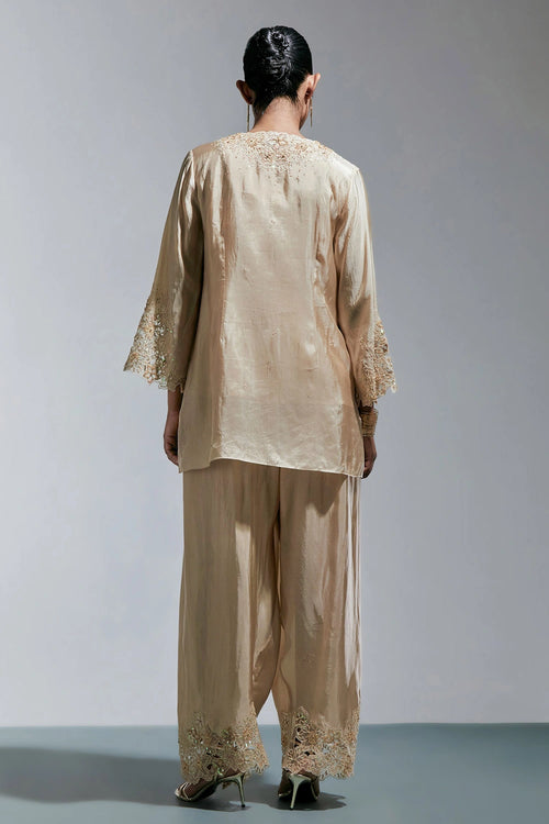 Floral Embroidered Silk Shell Salwar Set