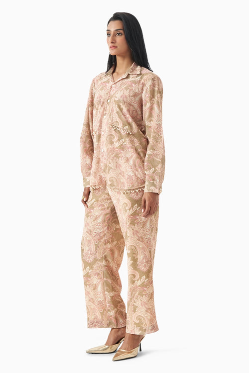 Olive Blush Paisley Co-ord Set