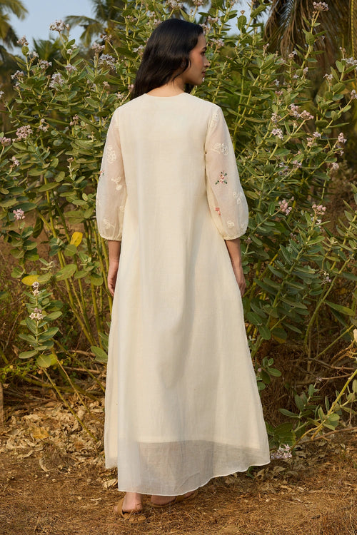 Ivory Thread Embroidered Dress