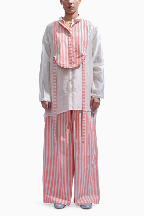 Blush Pink Stripe Yoke Co-ord Set