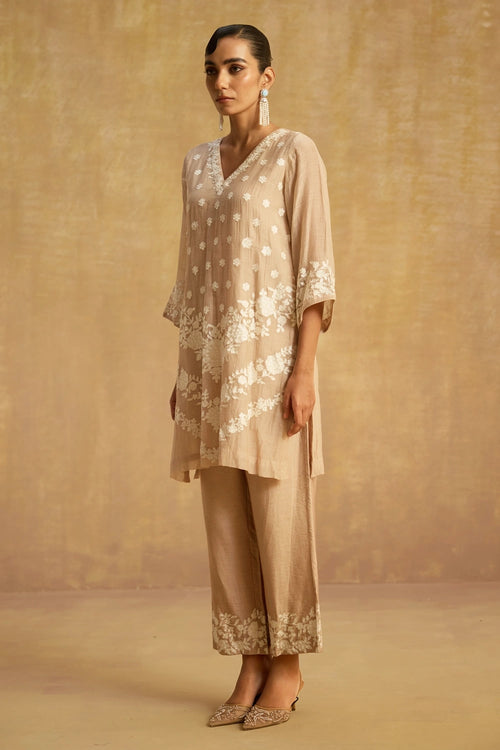 Zeenat Beige Co-ord Set