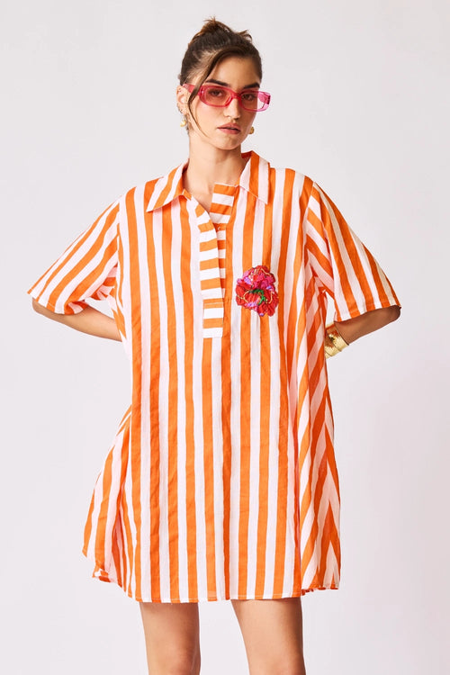 Resort Stripe Shirt Dress