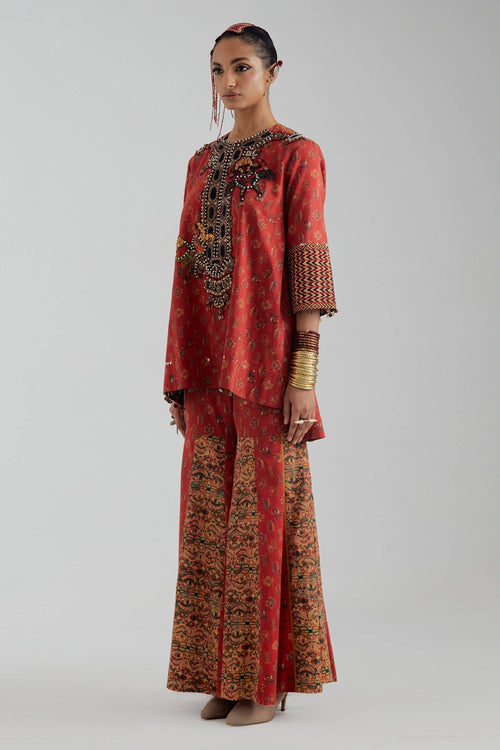 Mitra Sindoor Short Kurta Set