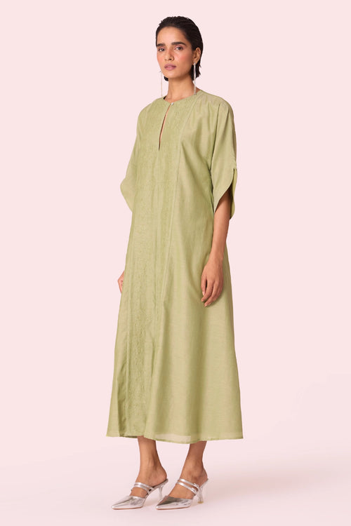 Volya Green Embroidered Dress