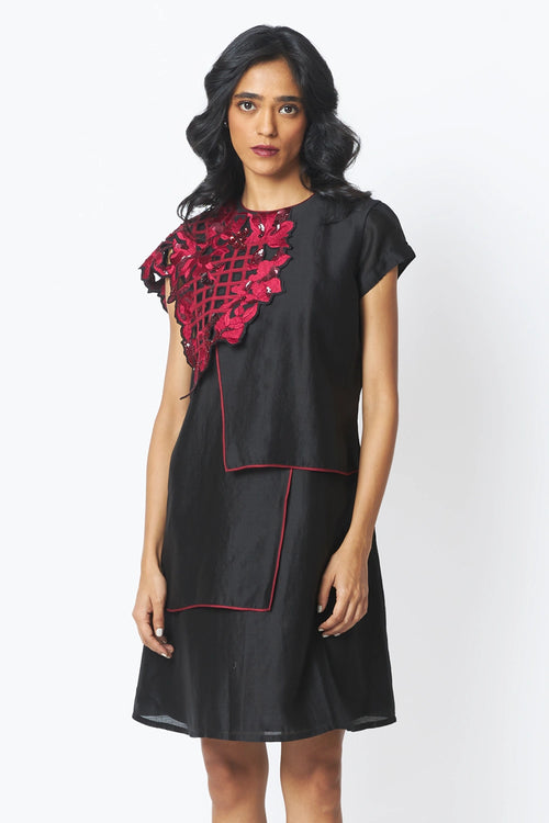 Monica Shoulder Bib Ladder Dress