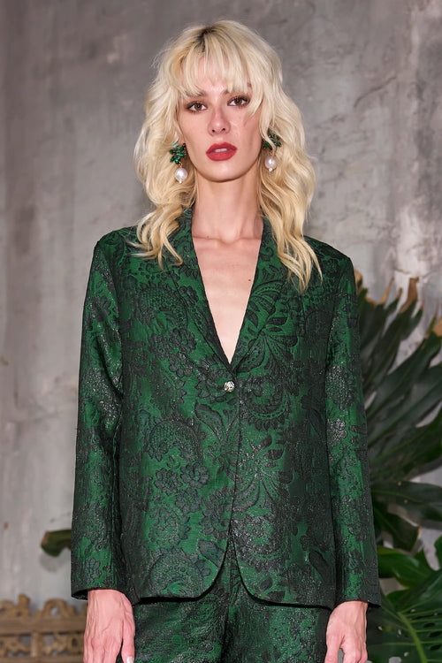 Emerald Brocade Suit
