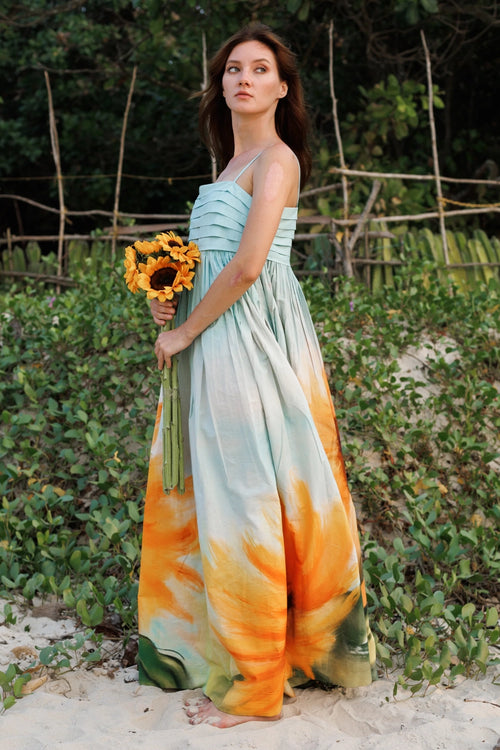 Sunflower Pleated Dress