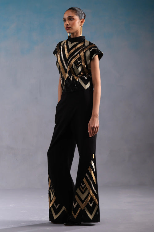 Black and Gold Gatsby Top