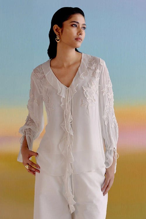 White Lily Georgette Shirt