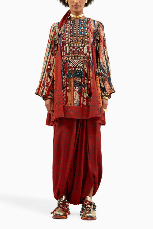 Multi Afghan Tunic Set