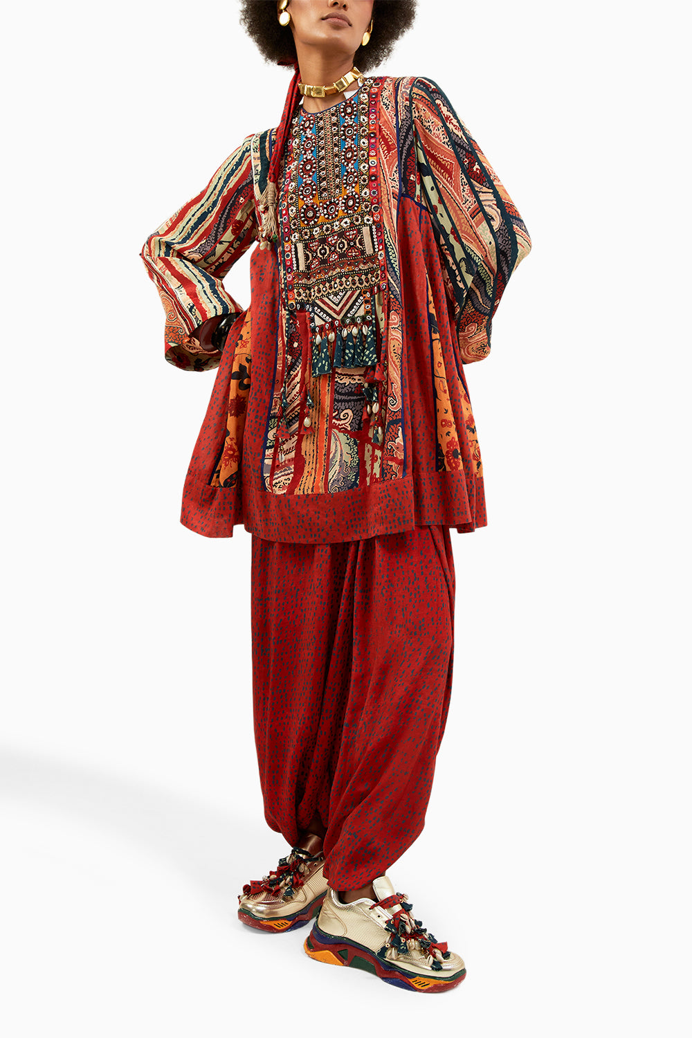 Multi Afghan Tunic Set