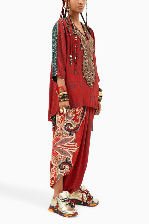 Sindoor Mitra Short Kurta with Darp Trouser Set