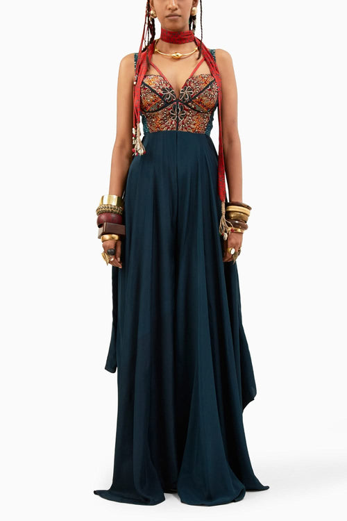 Deep Teal Ruhani Jumpsuit