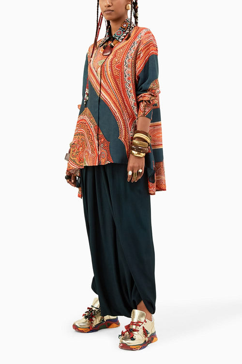 Deep Teal Atri Shirt and Trouser Set
