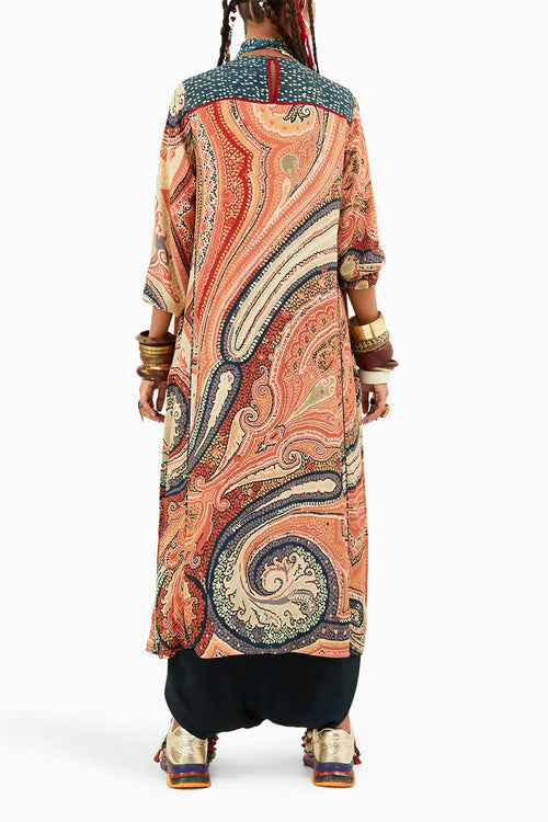 Multi Rudra Kurta with Drap Trouser Set