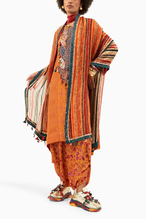 Yellow Topaz Mitra Long  Kurta Set with Dupatta
