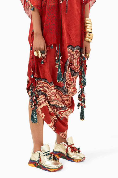 Sindoor Rasa One Shoulder Dress And Jacket