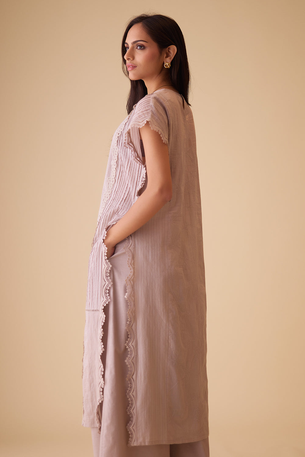 Beige Delna Co-ord Set