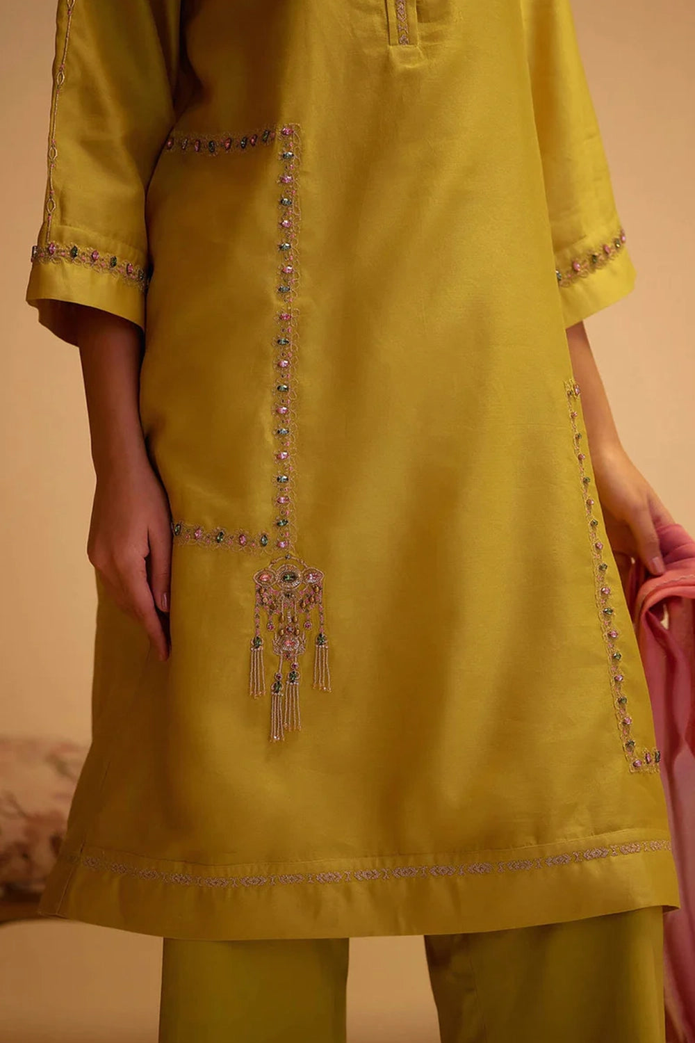 Tahira Mustard Kurta Set