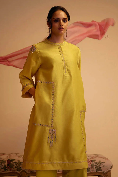 Tahira Mustard Kurta Set