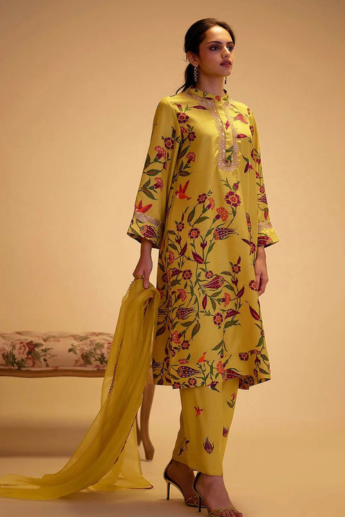 Tahira Yellow Print Kurta Set