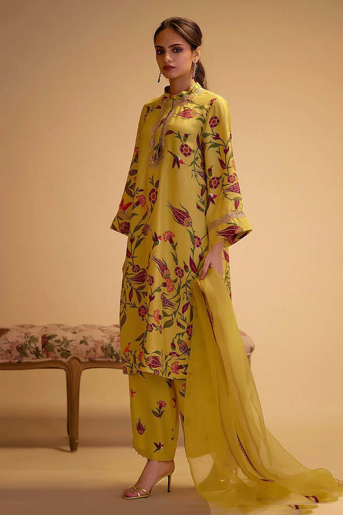 Tahira Yellow Print Kurta Set