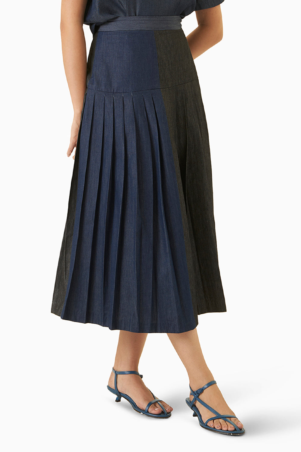 Blue Denim Layered Skirt