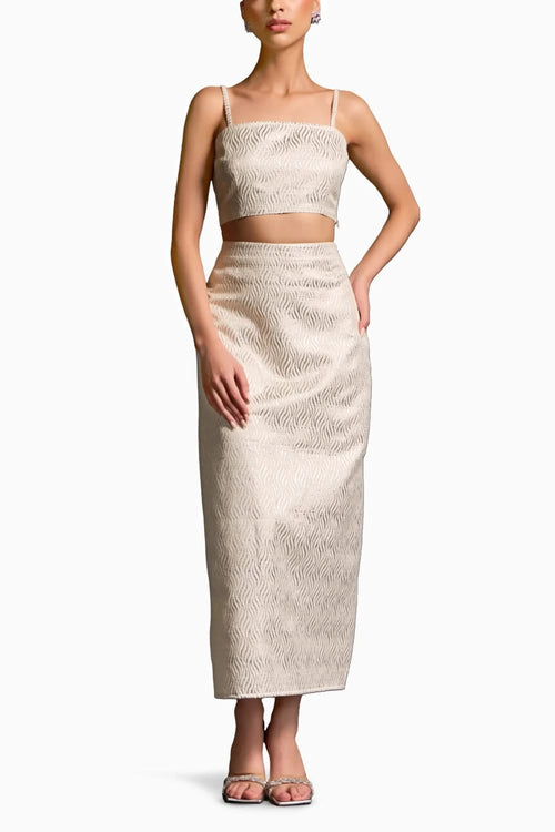 Moonlight White Top and Skirt Set