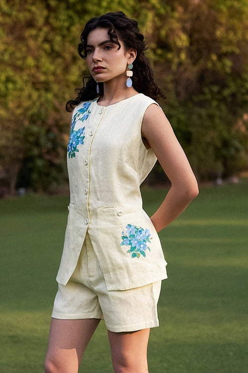 Butter Yellow Sweet Pea Shorts Set