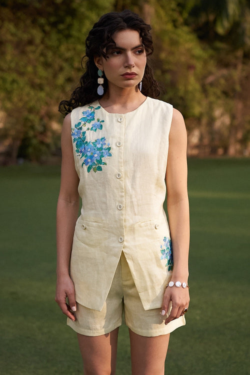 Butter Yellow Sweet Pea Shorts Set