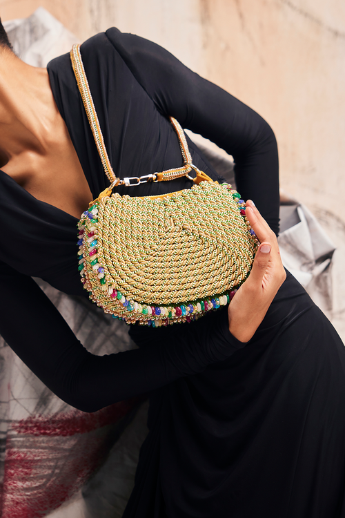 Braided Gold Bag