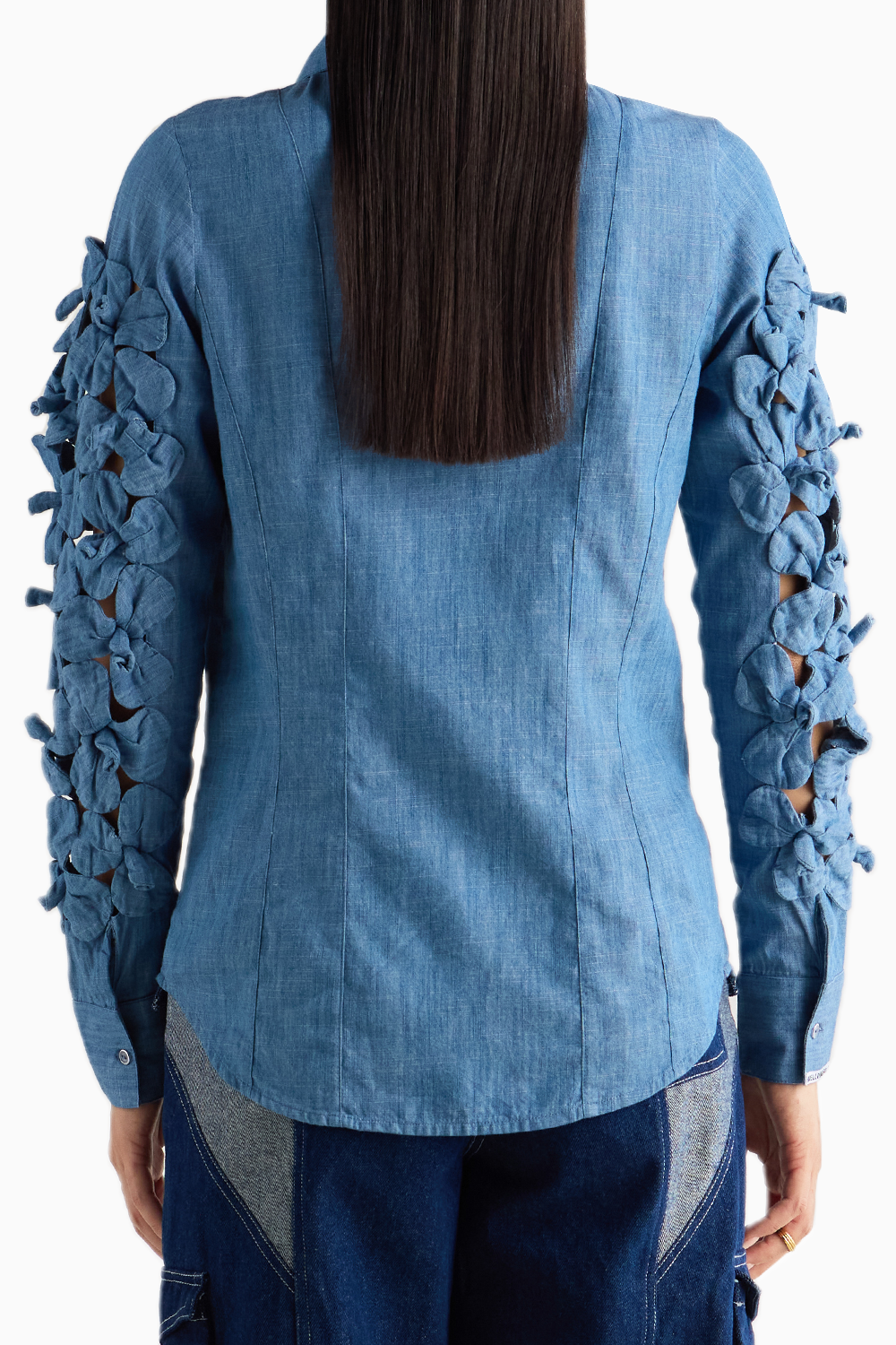 Denim 3D Flower Shirt