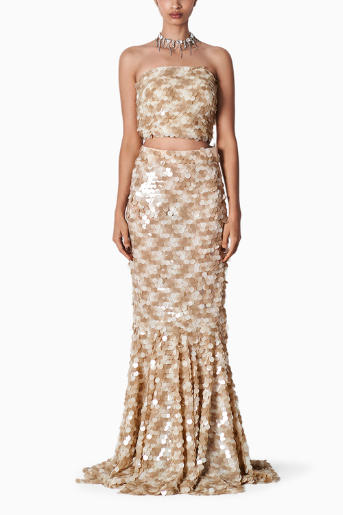 Champagne Sequin Tube and Marina Skirt