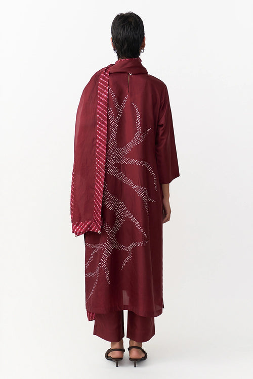 Vena Burgundy Dupatta
