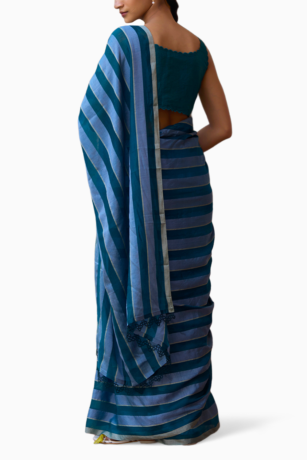 Solo Symphony Teal Saree