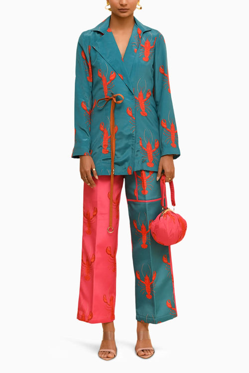 Tie Up Blazer and Mix Match Pants