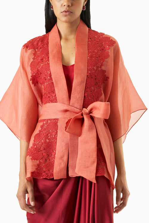 Amara Salmon Cape Top