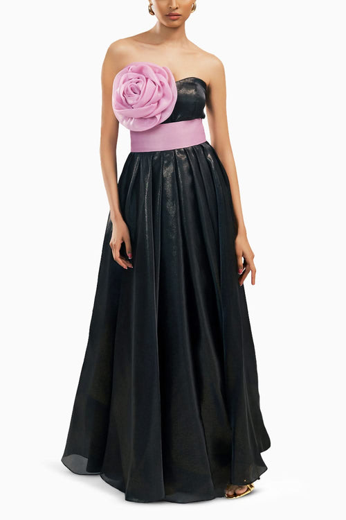 Odin Strapless Dress With A Rose Belt
