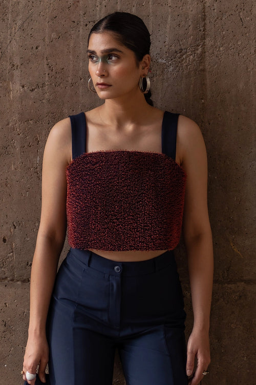 Navy Blue Comfort Crop Top
