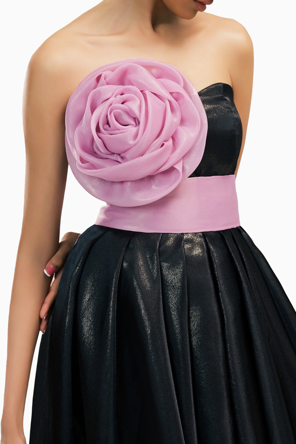 Odin Strapless Dress With A Rose Belt